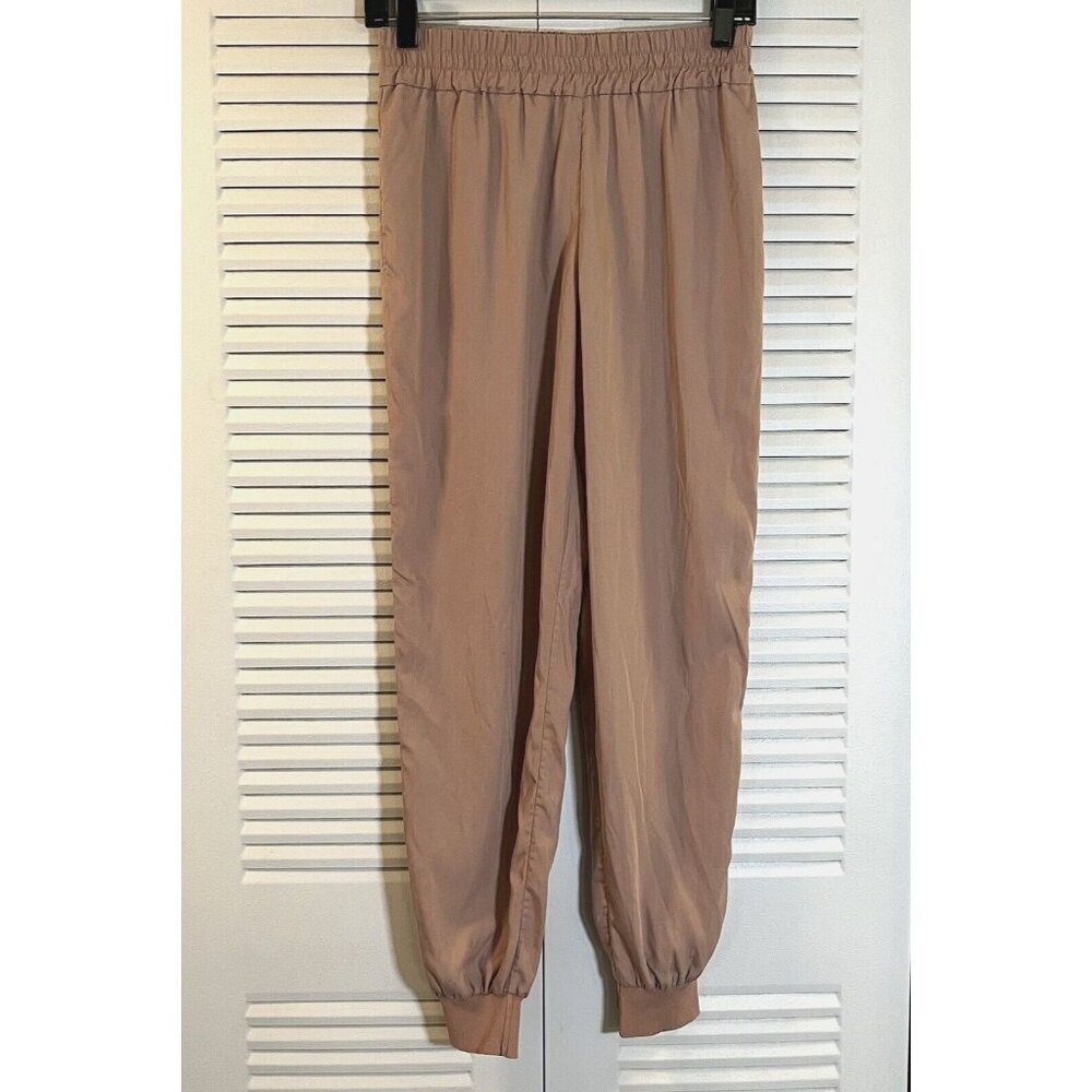 Alice and Olivia Pull On Joggers Rose Pink Tan Size Small